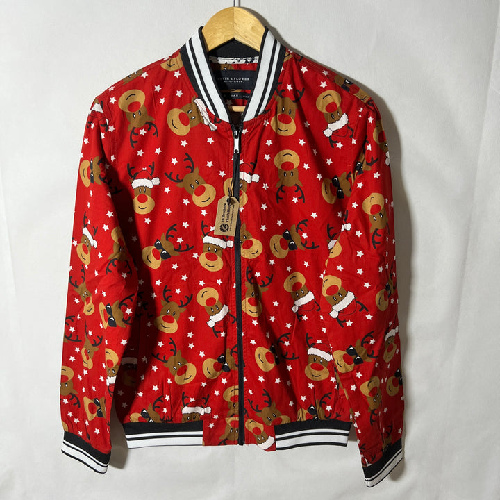 DENIM & FLOWERS BEN COLLAR BOMBER JACKET