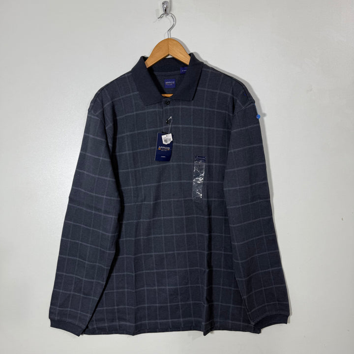 ARROW LONG SLEEVES CHECKERED COTTON POLO BRAND NEW