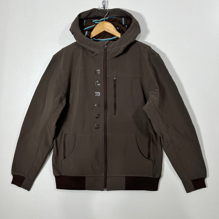 BURTON DRY RIDE SOFT SHELL WINDBREAKER JACKET INNER FLEECE WITH HOOD