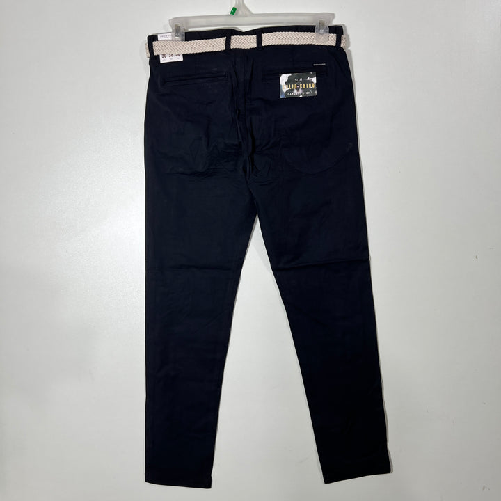 DENIM & FLOWER SLIM FIT COTTON CHINO PANT BRAND NEW WITH STRETCH BLACK COLOUR