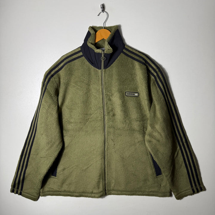 ADIDAS ORIGINALS BAGGY FIT FLEECE JACKET GREEN COLOUR