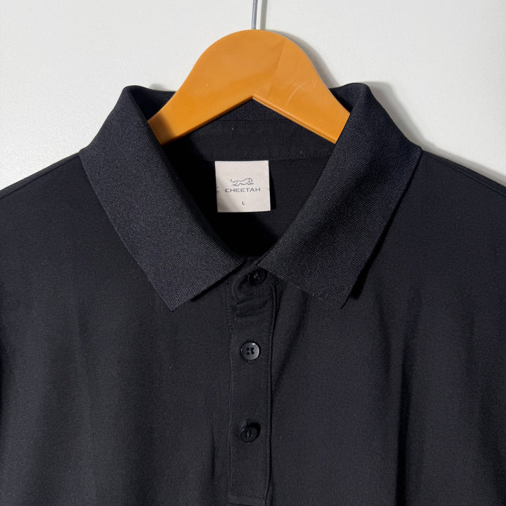 CHEETAH COTTON POLO TSHIRT BLACK COLOUR