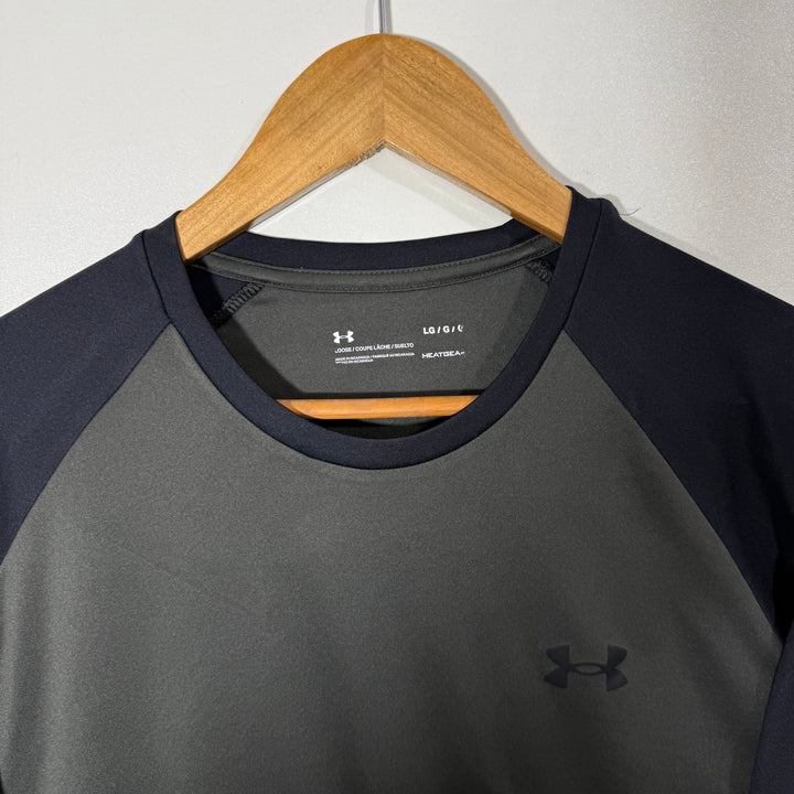 UNDER ARMOUR HEATGEAR SPORT TSHIRT GREEN BLACK COLOUR