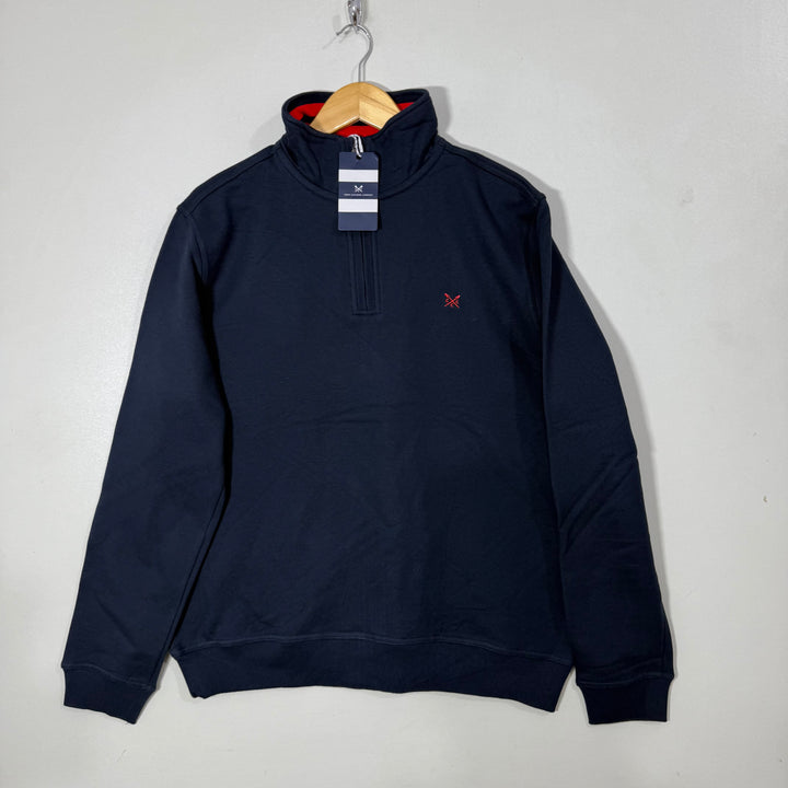 CREW CLOTHING COMPANY HALF ZIP PULLOVER BRAND NEW BLUE COLOUR