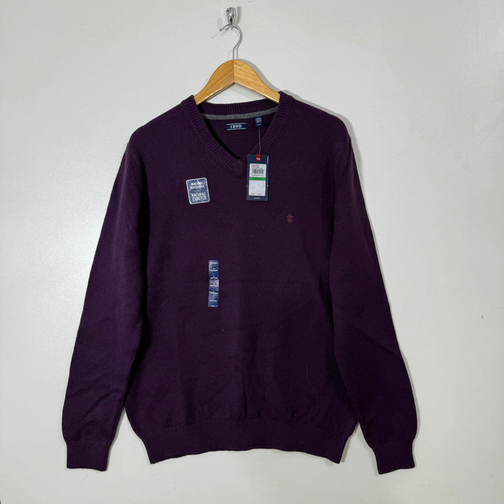 IZOD V NECK COTTON MACHINE WASHABLE KNITWEAR COTTON SWEATER BRAND NEW