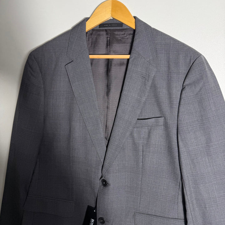 HUGO BOSS WOOL CHECKERED BLAZER COAT BRAND NEW GREY COLOUR