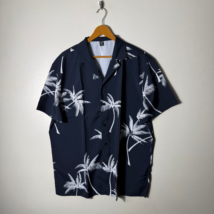 SHEIN CUBAN COLLAR HALF SLEEVES   PERFORMANCE SHIRT