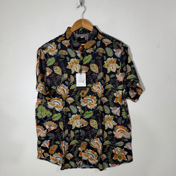 DENIM & FLOWER HALF SLEEVES HAWAI SHIRT BRAND NEW
