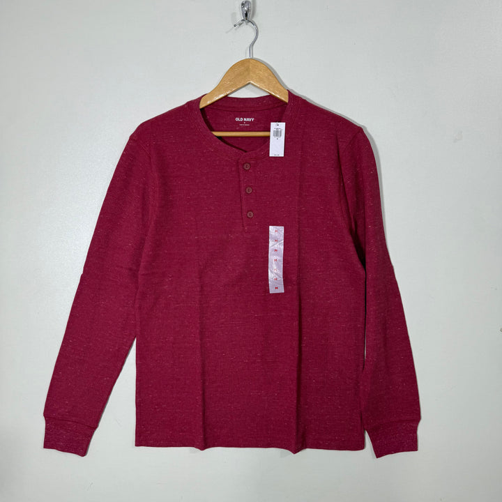 OLD NAVY HENLEY COLLAR LONG SLEEVES COTTON TSHIRT BRAND NEW