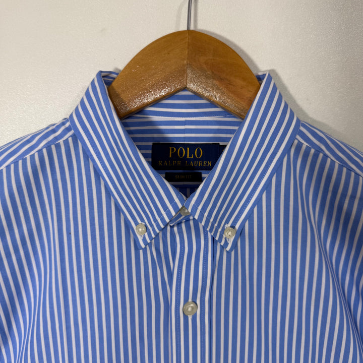 RALPH LAUREN POLO SLIM FIT BUTTON DOWN CASUAL COTTON SHIRT WITH STRETCH