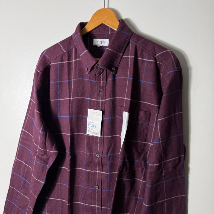 CROFT & BARROW BUTTON DOWN FLANNEL COTTON SHIRT BRAND NEW