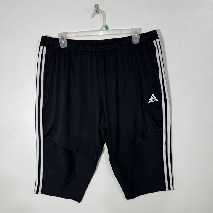 ADIDAS AEROREADY THREE QUARTER SPORT SHORT WITH SIDE ZIP POCKETS BLACK COLOUR