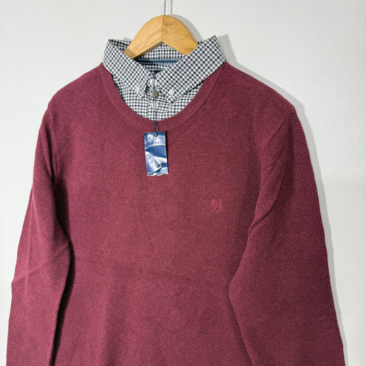 LINCOLN BUTTON DOWN SHIRT COLLAR KNITED SWEATER BRAND NEW