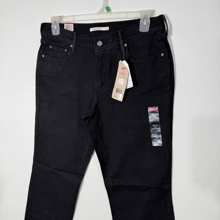 LEVIS STRAIGHT FIT WOMEN DENIM PANT BRAND NEW WITH STRETCH BLACK COLOUR