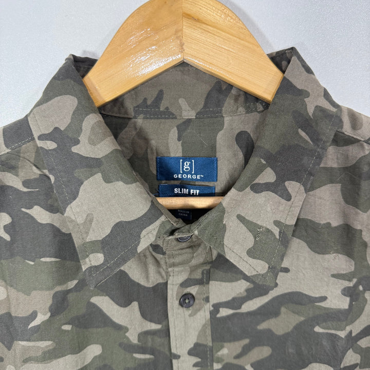 GEORGE SLIM FIT CAMOUFLAGE COTTON SHIRT BRAND NEW