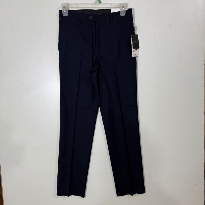 RALPH LAUREN POLO CLASSIC FIT STRETCH WAISTBAND STRETCH FABRIC MACHINE WASHABLE WRINKLES RESISTANT ULTRAFLEX DRESS PANT BRAND NEW BLUE COLOUR
