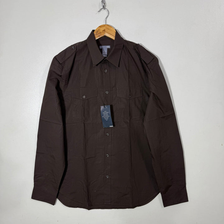 H&M DOUBLE POCKETS COTTON SHIRT BRAND NEW BROWN COLOUR