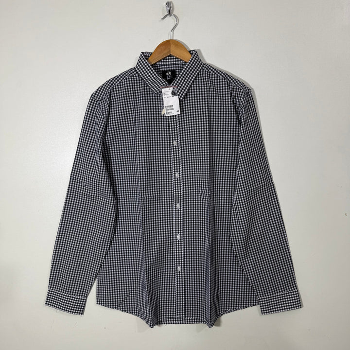 H&M SLIM FIT COTTON CHECKERED SHIRT BRAND NEW