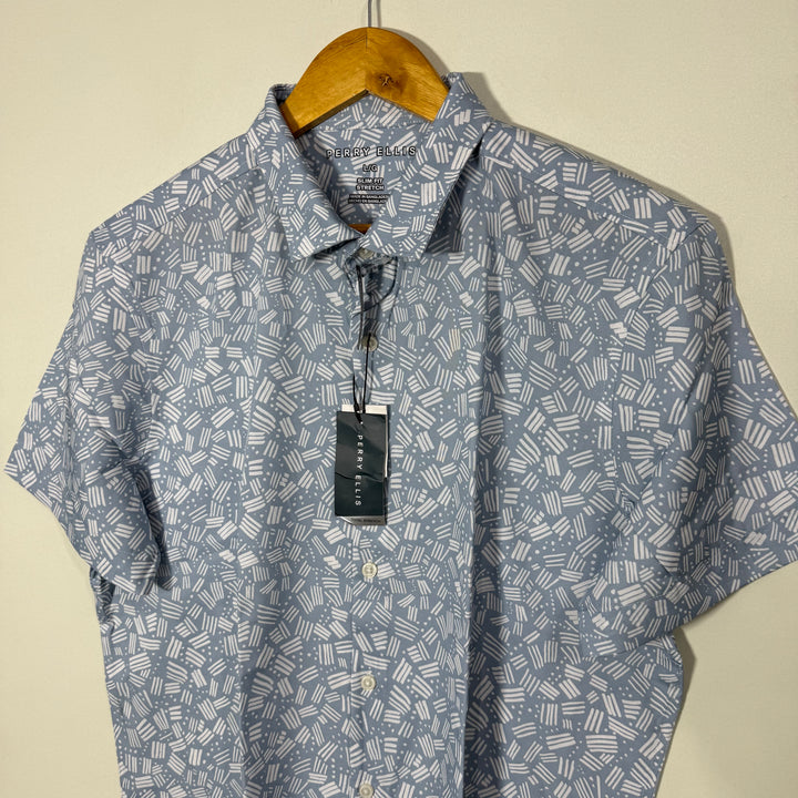 PERRY ELLIS SLIM FIT PERFORMANCE HALF SLEEVES SHIRT BRAND NEW WITH STRETCH