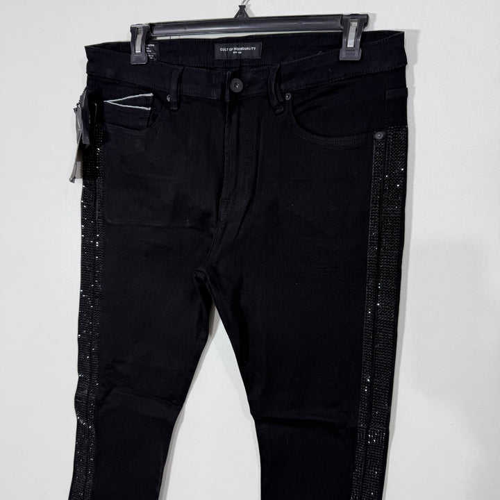 CULT OF INDIVIDUALITY SKINNY FIT DENIM PANT BRAND NEW BLACK COLOUR WITH STRETCH