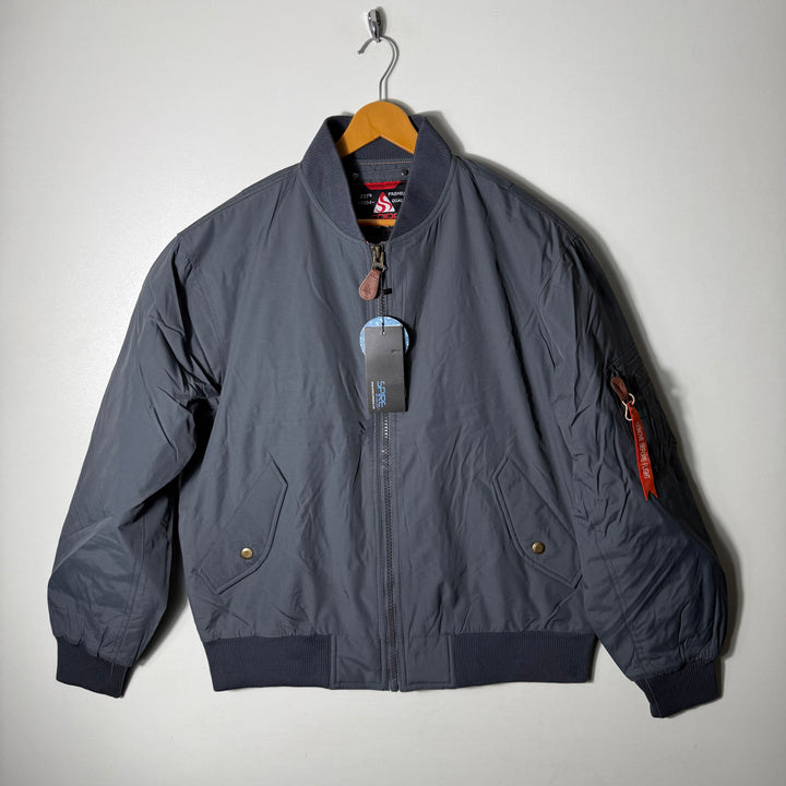 SPIRE BEN COLLAR BOMBER JACKET BRAND NEW GREY COLOUR