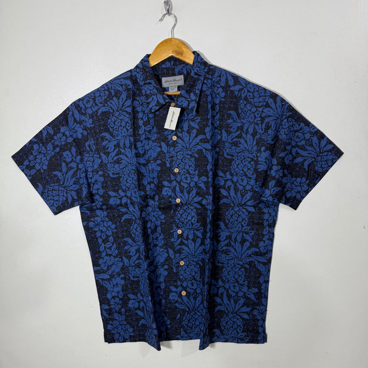 EDDIE BAUER HALF SLEEVES PRINTED LINEN SHIRT BRAND NEW
