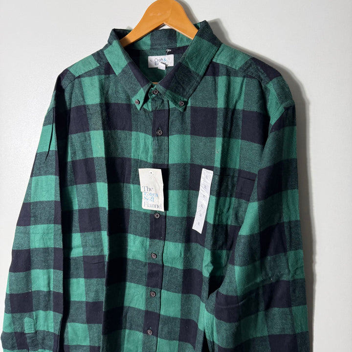 CROFT & BARROW BUTTON DOWN FLANNEL COTTON CHECKERED SHIRT BRAND NEW