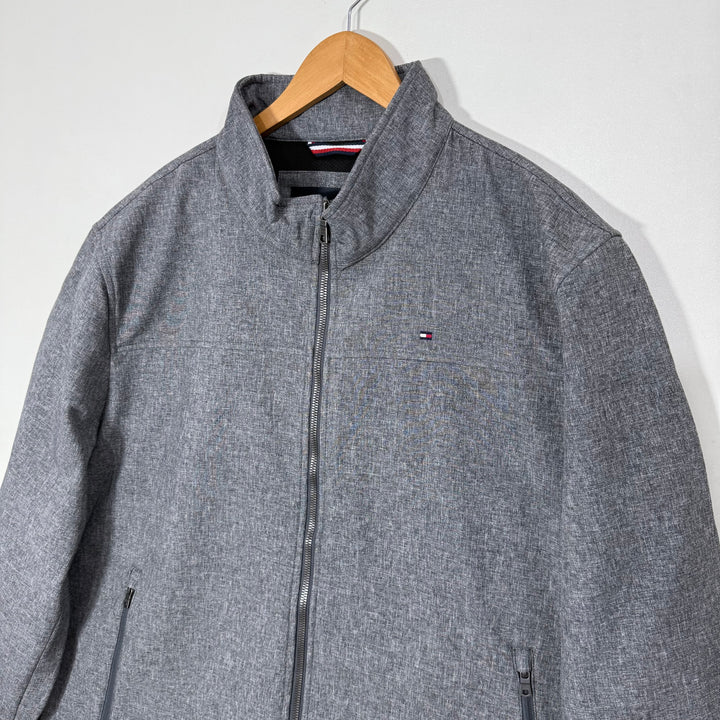 TOMMY HILFIGER SOFT SHELL WINDBREAKER JACKET INNER FLEECE GREY COLOUR