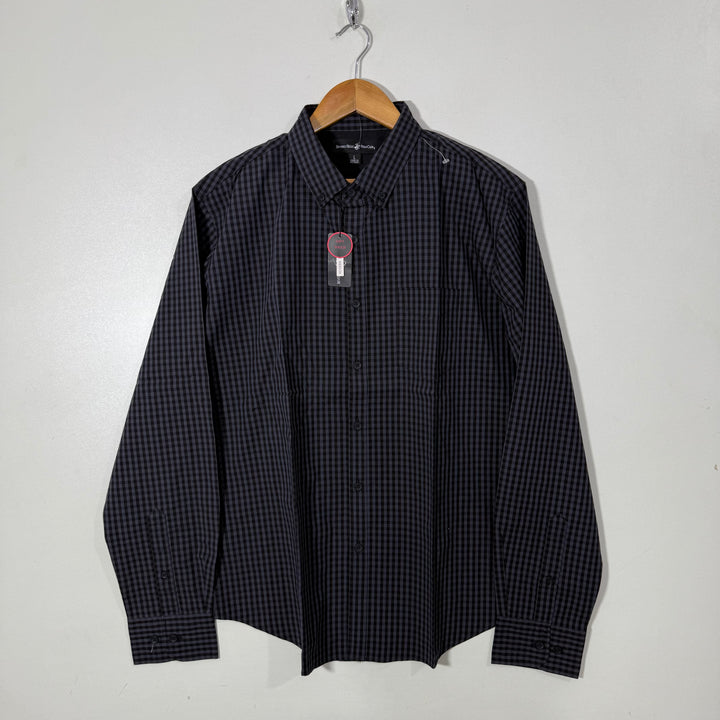 BEVERLY HILLS POLO CLUB BUTTON DOWN CHECKERED COTTON SHIRT BRAND NEW