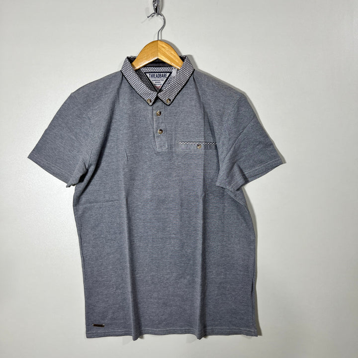 THREADBARE BUTTON DOWN COTTON POLO TSHIRT