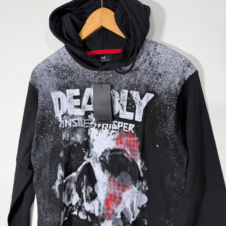 INSIDE LONG SLEEVES COTTON TSHIRT WITH HOOD BRAND NEW