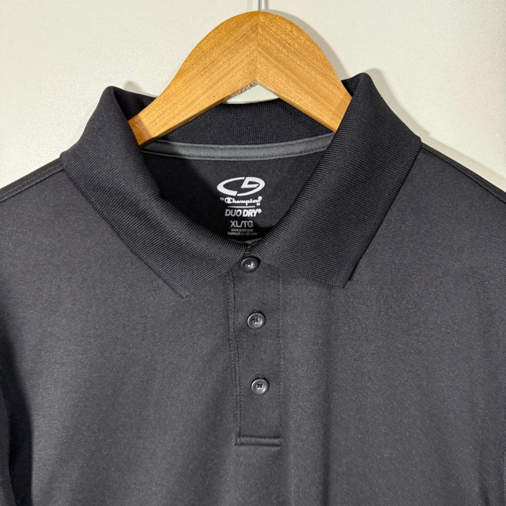 CHAMPION DUO DRY SPORT POLO TSHIRT BLACK COLOUR