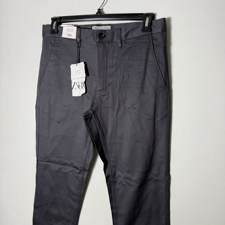 ZARA SLIM FIT COTTON CHINO PANT BRAND NEW WITH STRETCH GREY COLOUR