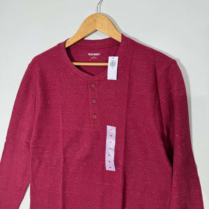 OLD NAVY HENLEY COLLAR LONG SLEEVES COTTON TSHIRT BRAND NEW