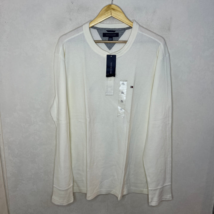 TOMMY HILFIGER HEN LEY COLLAR LONG SLEEVES COTTON TSHIRT BRAND NEW