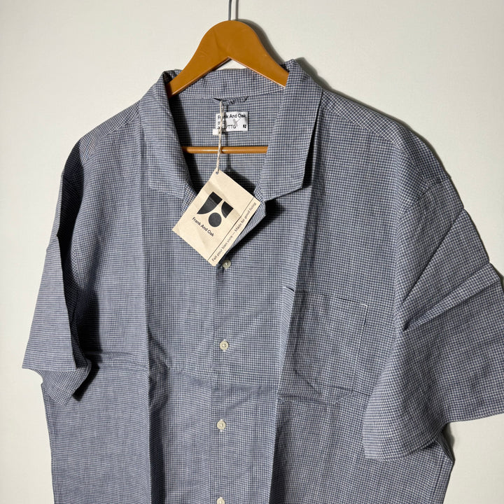 FRANK AND OAK SAFARI COLLAR COTTON LINEN HALF SLEEVES SHIRT BRAND NEW