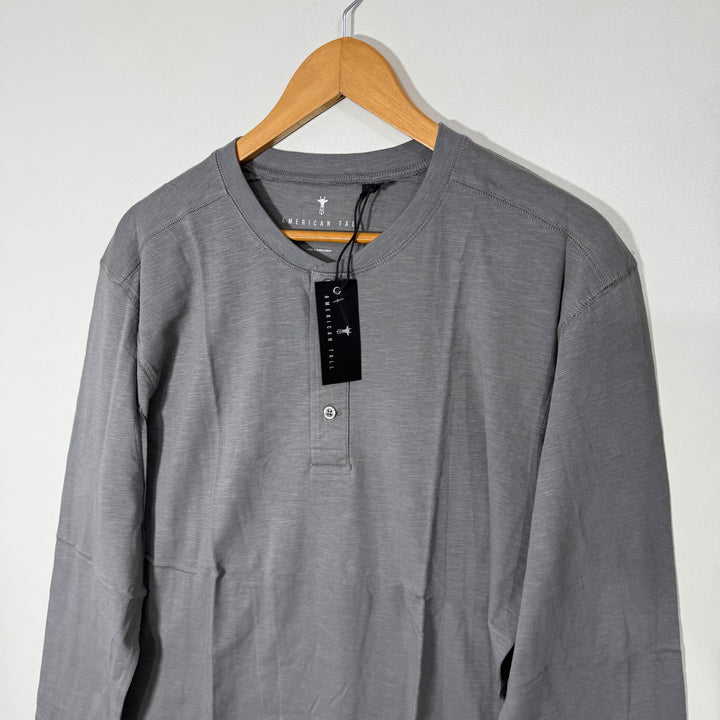 AMERICAN TALL HENLEY COLLAR LONG SLEEVES COTTON TSHIRT BRAND NEW