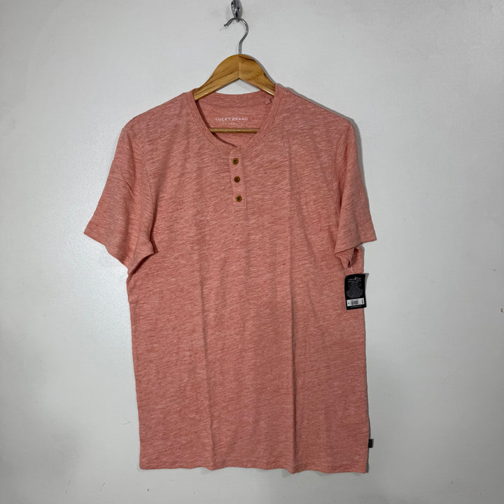 LUCKY BRAND HENLEY COLLAR COTTON TSHIRT BRAND NEW