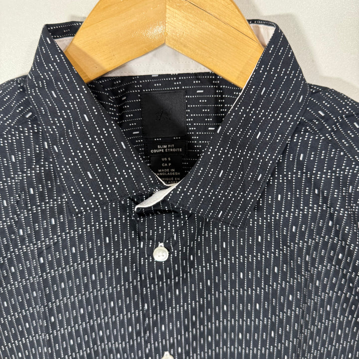 H&M SLIM FIT PRINTED COTTON SHIRT