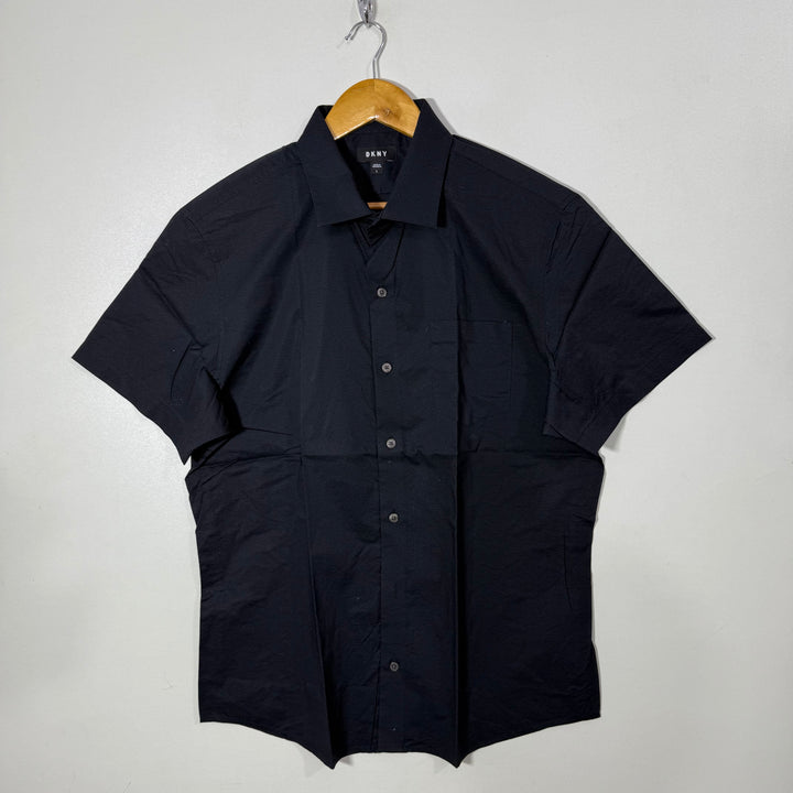 DKNY HALF SLEEVES COTTON SHIRT BLACK COLOUR