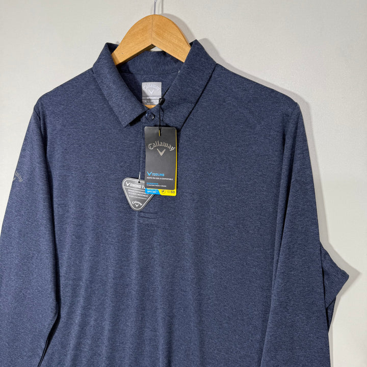 CALLAWAY COOLING OPTI DRI SWING TECH LONG SLEEVES SPORT POLO TSHIRT BRAND NEW BLUE COLOUR