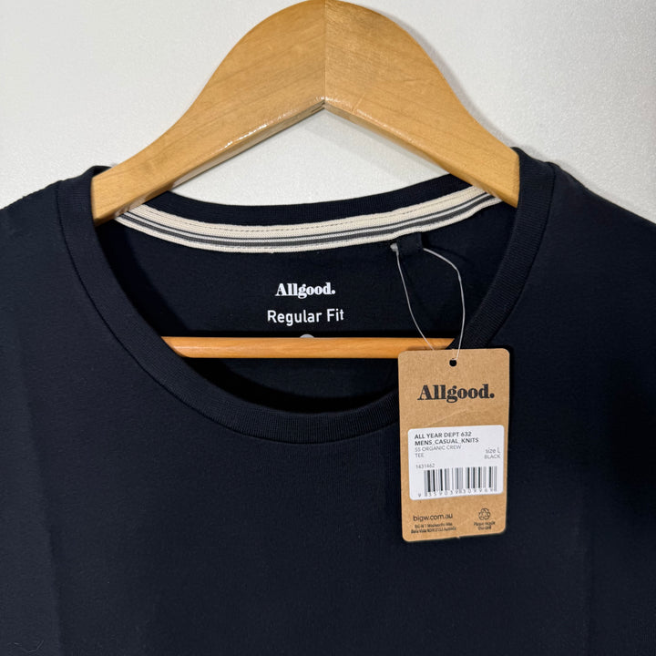 ALL GOOD ORGANIC COTTON TSHIRT BRAND NEW BLACK COLOUR