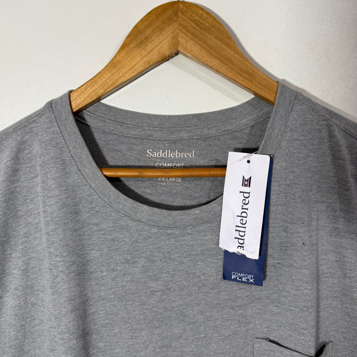 SADDLEBRED COMFORT FLEX CLASSIC FIT SOFT TOUCH COTTON TSHIRT BRAND NEW WITH STRETCH GREY COLOUR