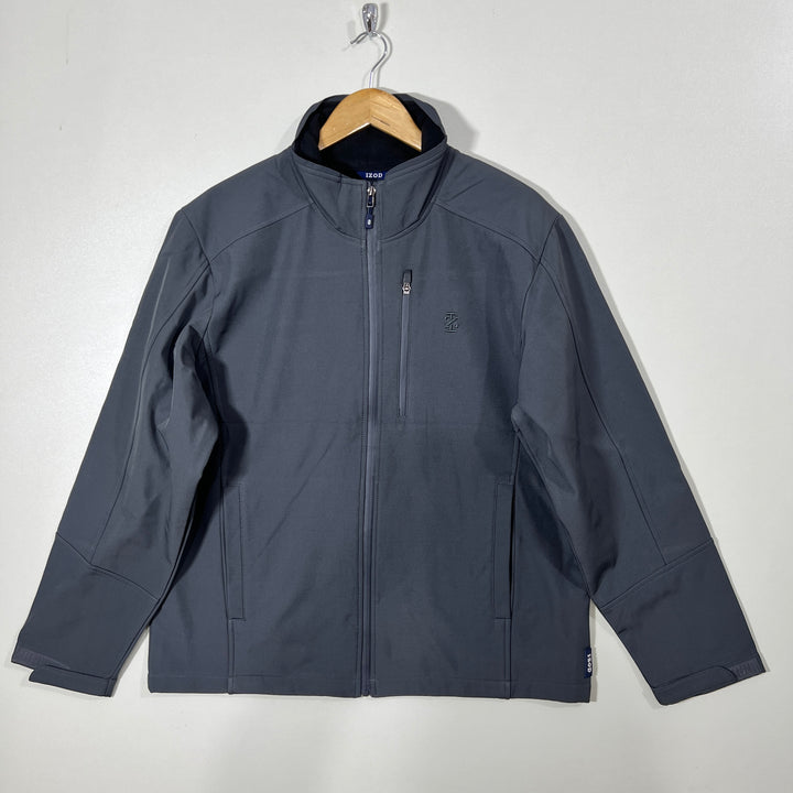 IZOD SOFT SHELL WINDBREAKER JACKET INNER FLEECE