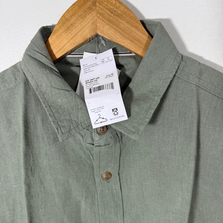 ALL GOOD HALF SLEEVES LINEN COTTON SHIRT BRAND NEW GREEN COLOUR