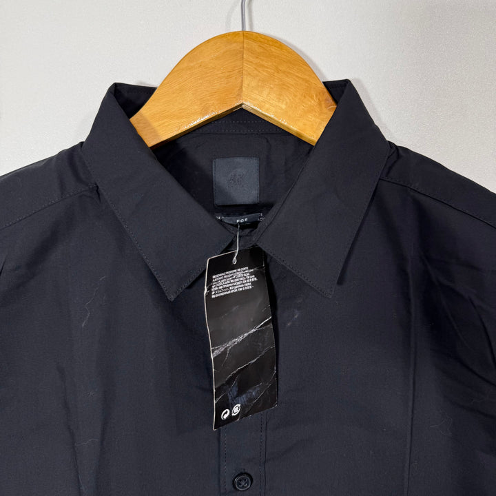 H&M SLIM FIT EASY IRON COTTON SHIRT BRA NEW BLACK COLOUR