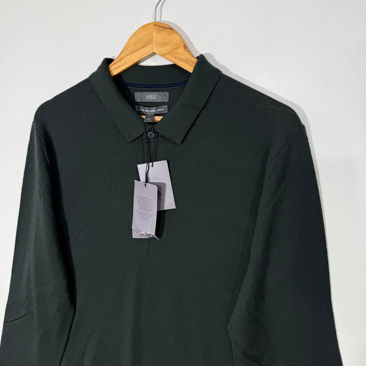 MARKS & SPENCER EXTRA FINE MERINO WOOL SWEATER BRAND NEW GREEN COLOUR