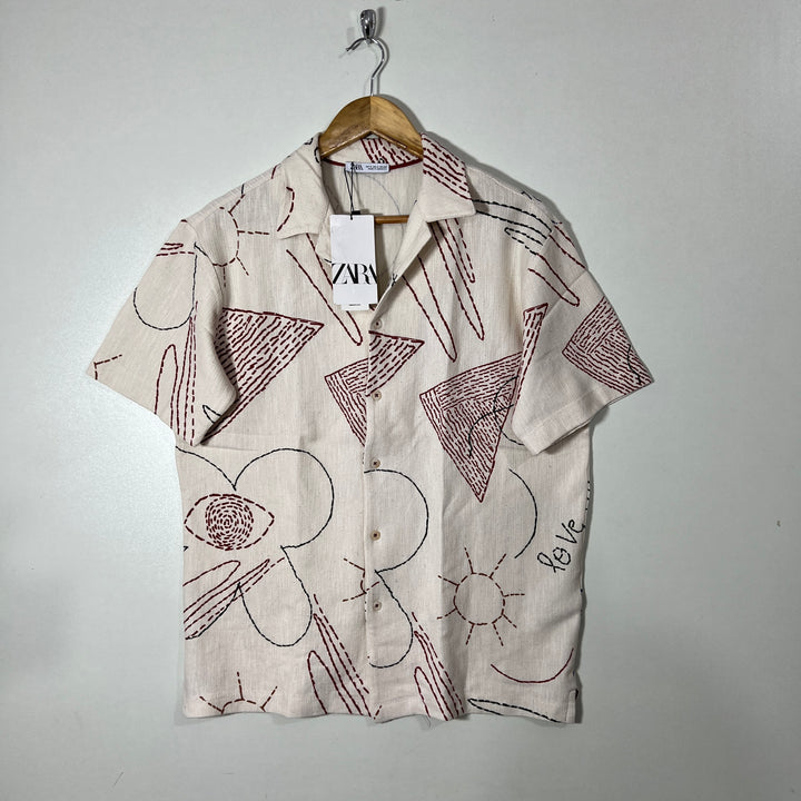 ZARA SAFARI COLLAR HALF SLEEVES KNITWEAR SHIRT BRAND NEW