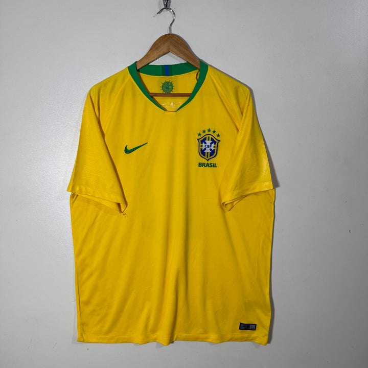 NIKE DRI FIT V NECK BRASIL FOOTBALL SPORT TSHIRT