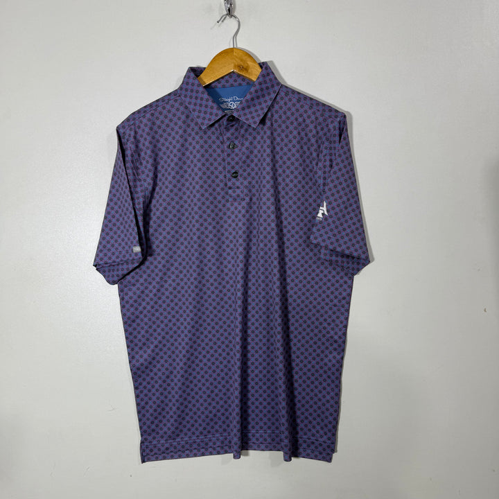 STRAIGHT DOWN PRINTED PERFORMANCE SPORT POLO TSHIRT